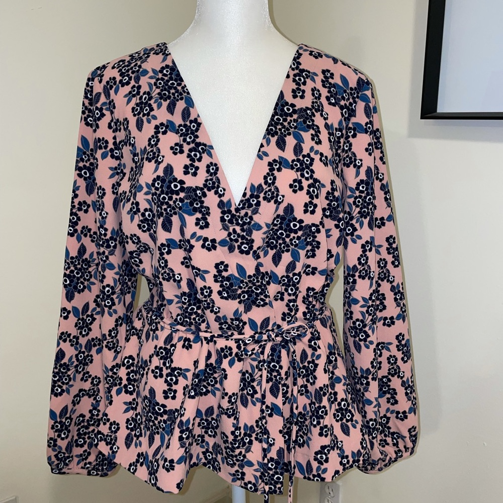 NWT Sz. L J. Crew Peplum Wrap Top